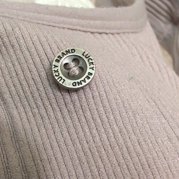 Lucky Brand Ribbed Purple Top with Button detail Y2k - Picture 2 of 2